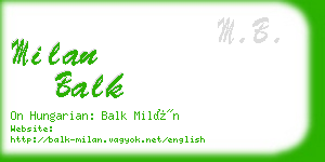 milan balk business card